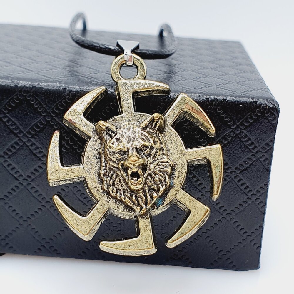 ❤️Retro tiger head Leather Strap Necklace, N90201P117 - Picture 8 of 11